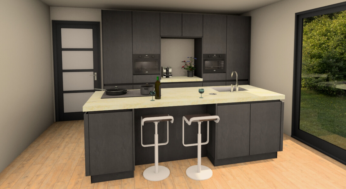 Binnenkijken Anita & Harm - keuken 3D tekening