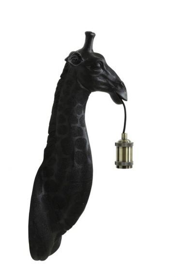 Wandlamp giraffe mat zwart